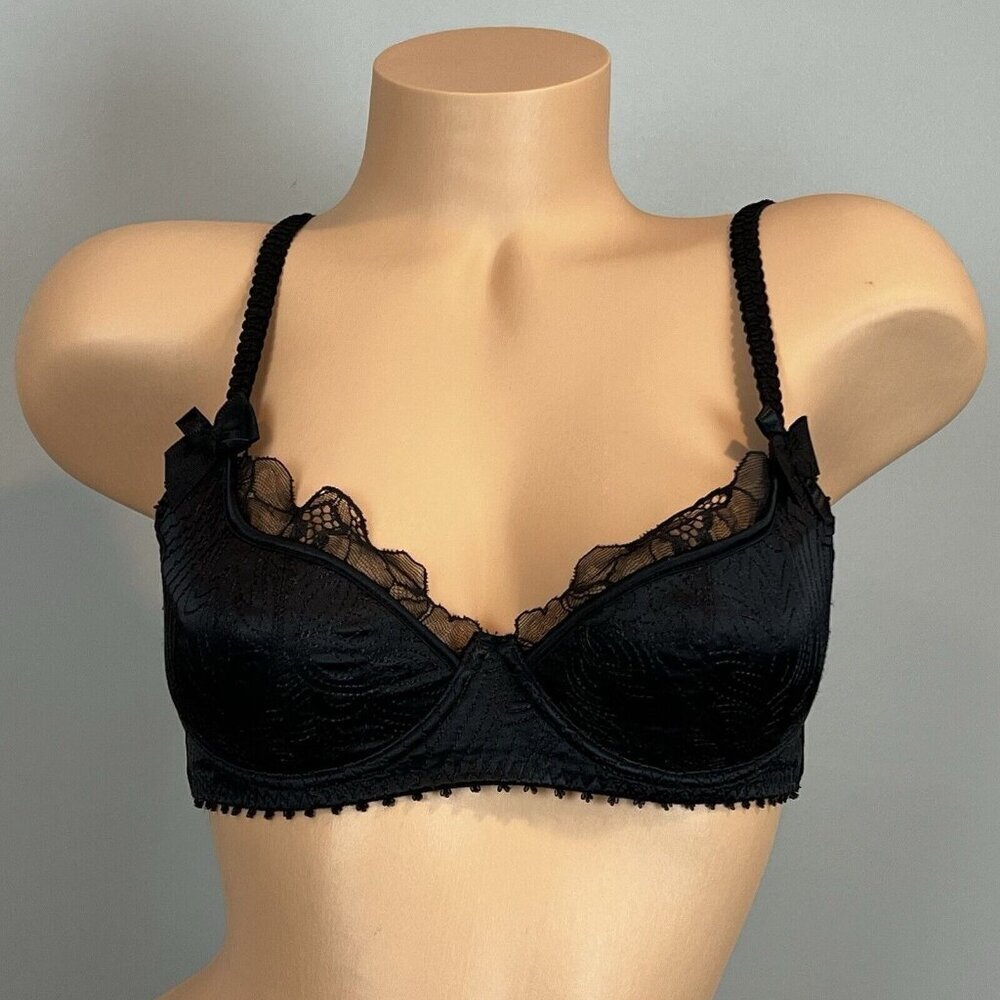 Stella McCartney Erin Wishing Black Balconette‎ Bra US Size 32C NWT
